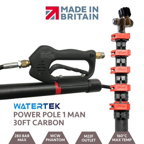 Watertek One Man Carbon Power Pole 30ft M22 In/Out